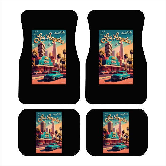 Los Angeles, Cities of the World, Poster vintage Car Mats