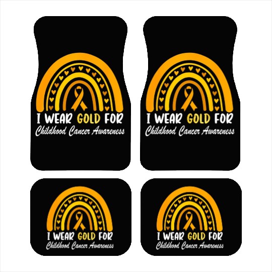 I Wear Gold For Childhood Cancer Awareness Car Mats