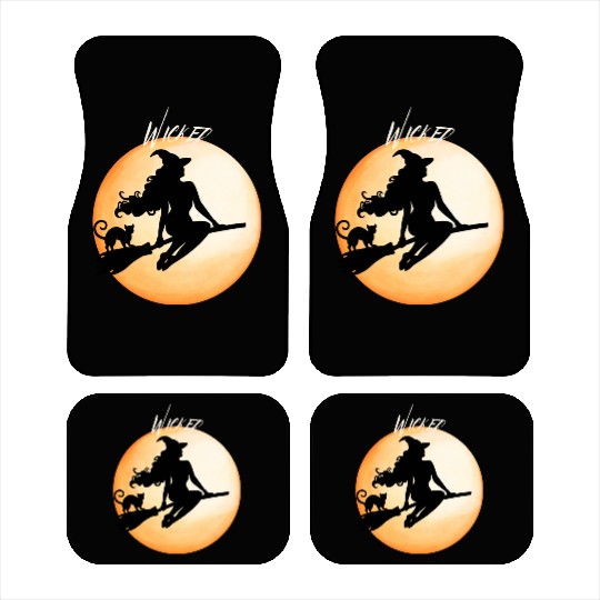 Wicked Cat Witch Funny Halloween Witch Car Mats