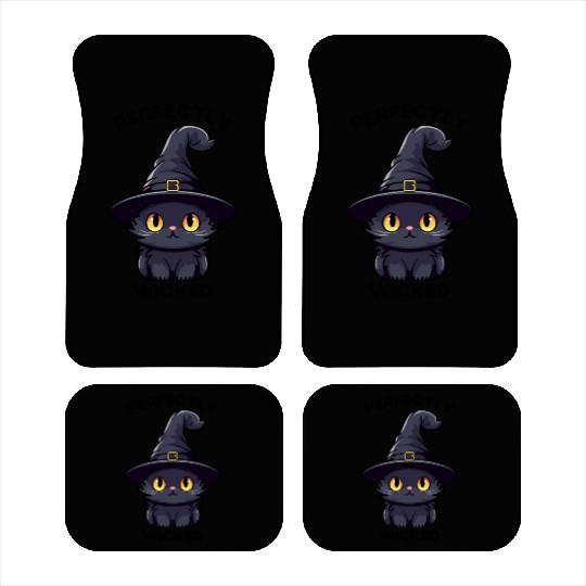 Wicked Cat Witch Funny Halloween Witch Car Mats