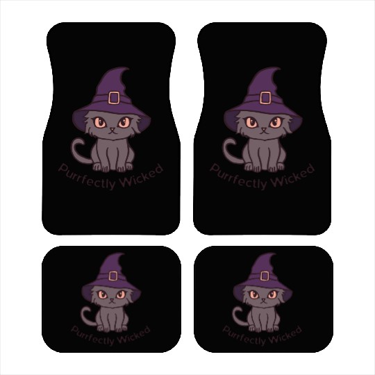 Wicked Cat Witch Funny Halloween Witch Car Mats