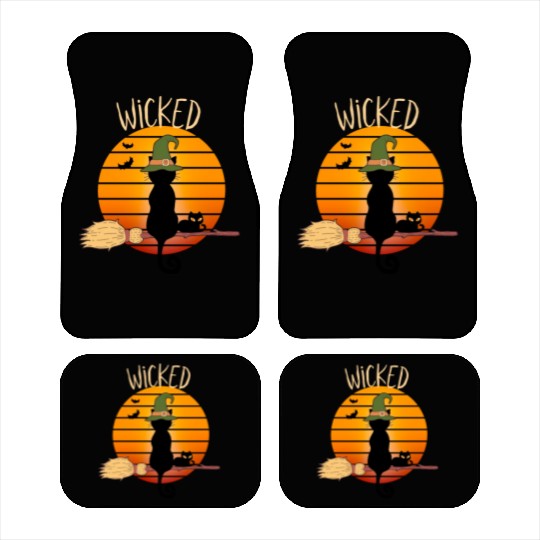 Wicked Cat Witch Funny Halloween Witch Car Mats