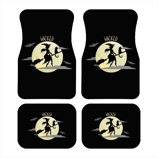 Wicked Cat Witch Funny Halloween Witch Car Mats