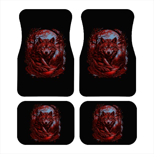 Sunset Grey Wolf Hunter for Men and Women Car Mats