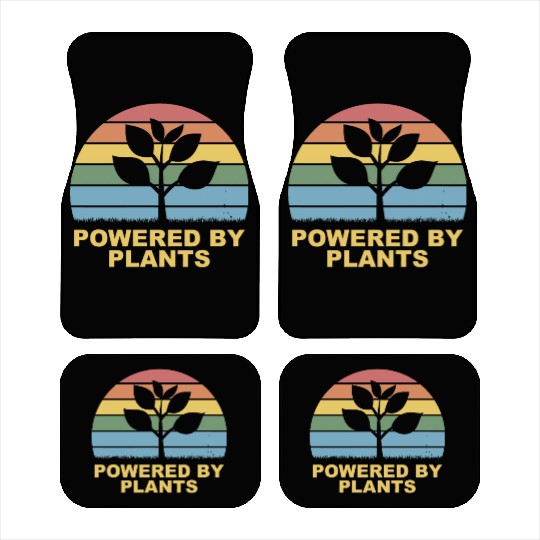 Retro Vintage powered by plants Car Mats