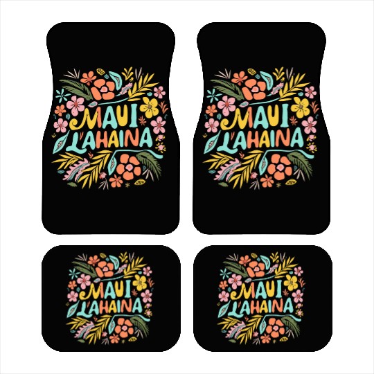 Maui Strong Lahaina Flower floral Car Mats