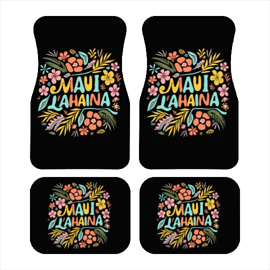 Maui Strong Lahaina Flower floral Car Mats