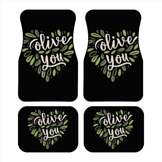 olive you funny romantic double meaning gift Car Mats