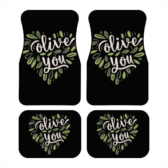 olive you funny romantic double meaning gift Car Mats