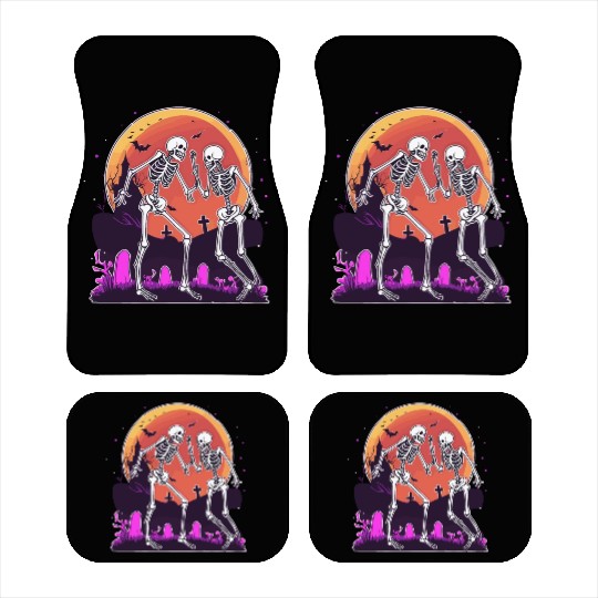 "Skeletal Dance-Off Under Neon Moon" Car Mats
