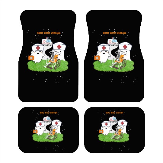Funny Halloween Boo Boo Crew Ghost Nurse Car Mats