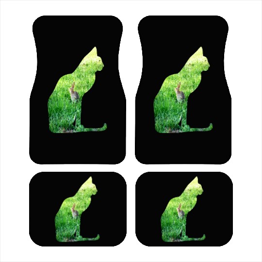 Cat Ate The Rabbit in The Grass Car Mats
