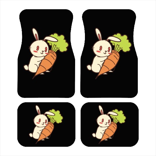 Rabbit And Carrot Car Mats
