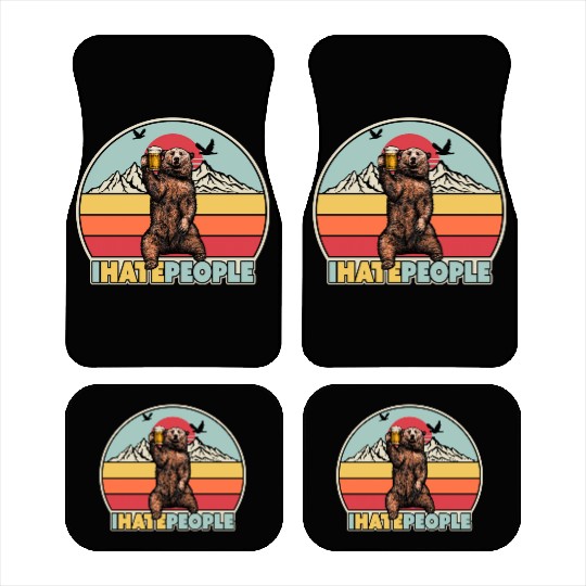 I Hate People Bear Car Mats