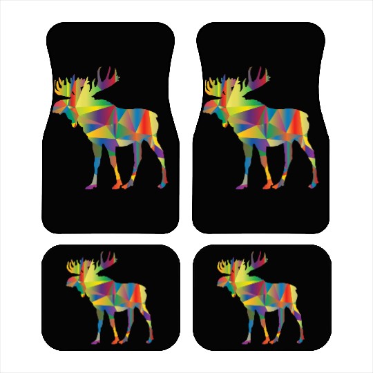 Moose Art Colorful Elk Canada Alaska Hunting Deer Car Mats