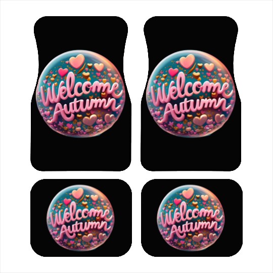 Green and Yellow Truck Illustration Autumn Car Mats