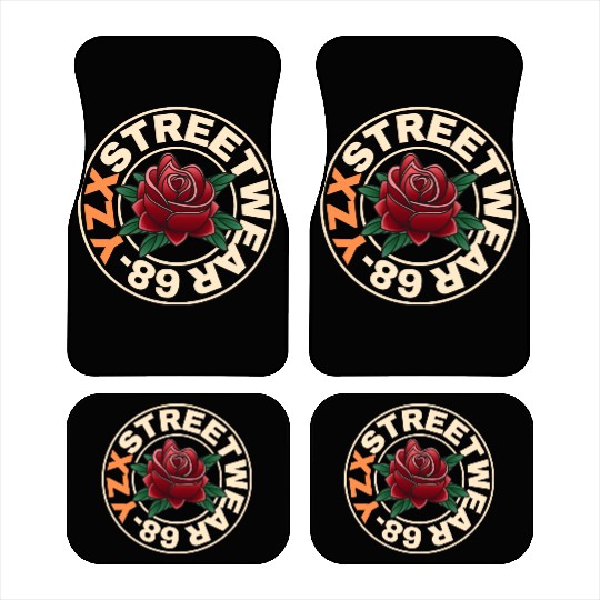 Streetwear red rose Car Mats