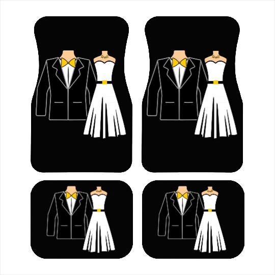 Wedding clothes bride groom Car Mats