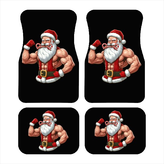 Muscular Santa Fit for the holidays Car Mats