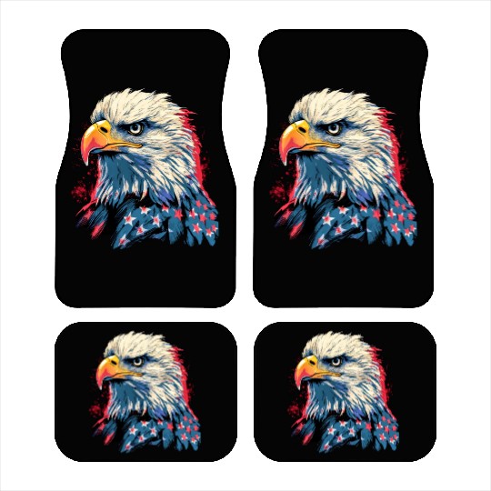 Patriotic American Eagle 1980s Car Mats