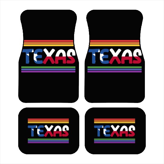 Rainbow Texas Flag Design for proud LGBT+ Texans Car Mats