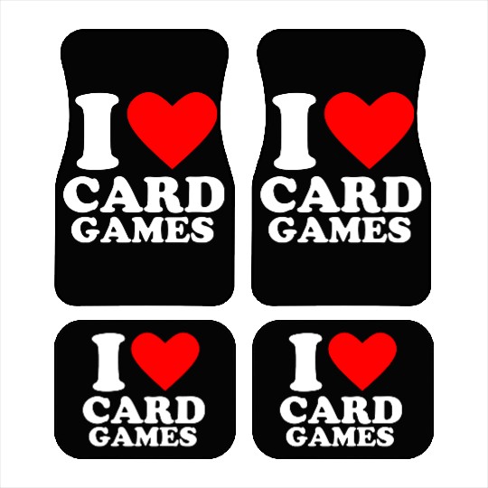Geek Nerdy Gamer I Love Card Games Car Mats