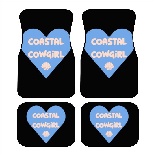 Coastal Cowgirl blue heart Car Mats