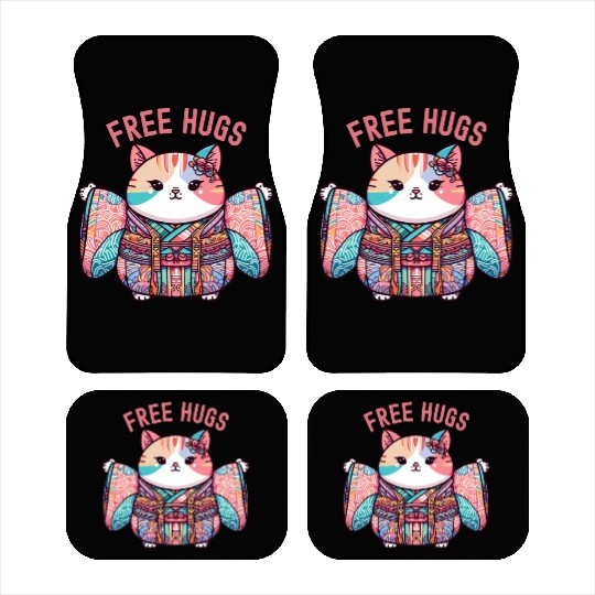 Free hugs from Japanese cat Car Mats