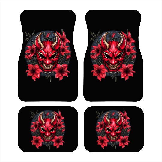Hannya Red Lily Car Mats