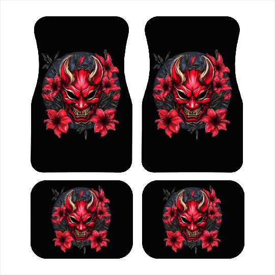 Hannya Red Lily Car Mats