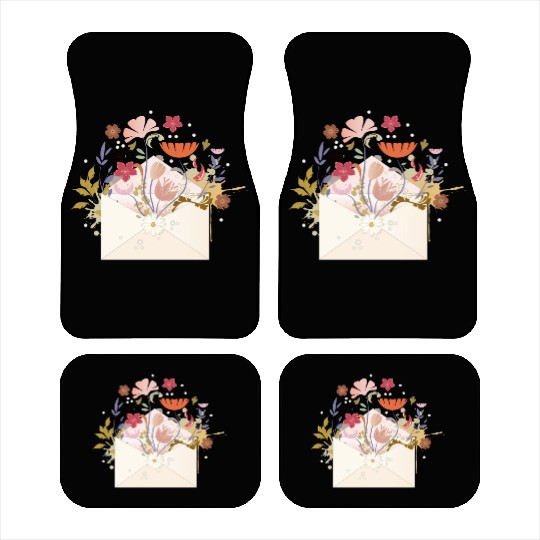 floral envelope with flowers and seal Car Mats