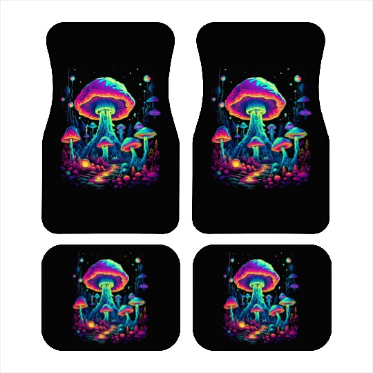 Trippy Mushroom Forest Car Mats