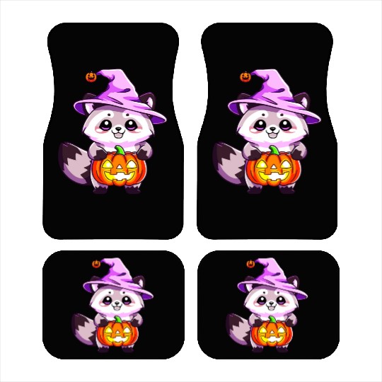 Cute Halloween raccoon Car Mats
