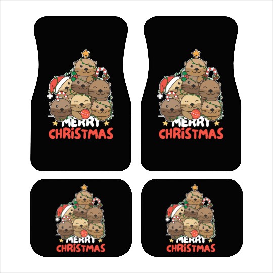 Otter Christmas Tree Merry Christmas Car Mats