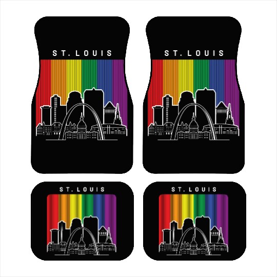 St. Louis Missouri Rainbow Flag LGBTQAI Pride Car Mats