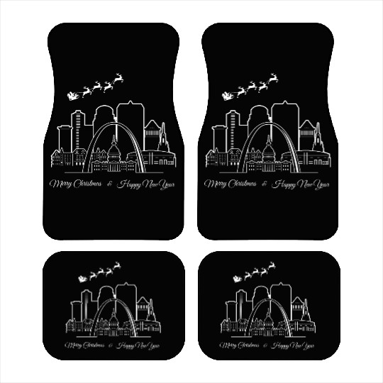 St. Louis Missouri Merry Christmas Happy New Year Car Mats