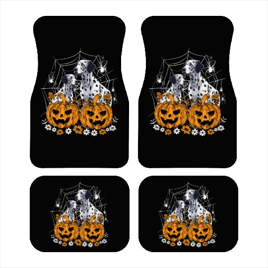 Pumpkin Dalmatian costume on Dalmatian Halloween Car Mats