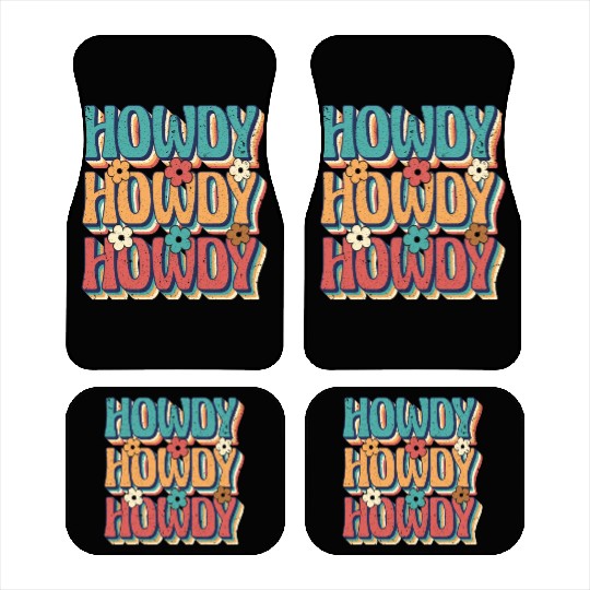 Groovy Howdy Rodeo Western Country Southern Cowgir Car Mats