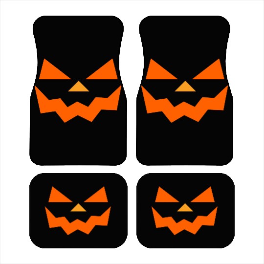pumpkin halloween scary face outline horror design Car Mats