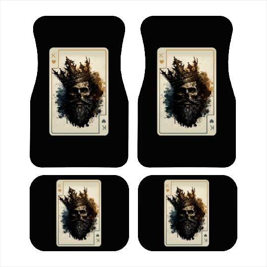 King of Hearts Creepy Card Game Poker Car Mats