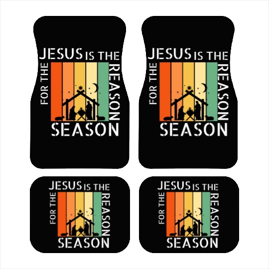 Retro Jesus is the Reason for the Season Car Mats