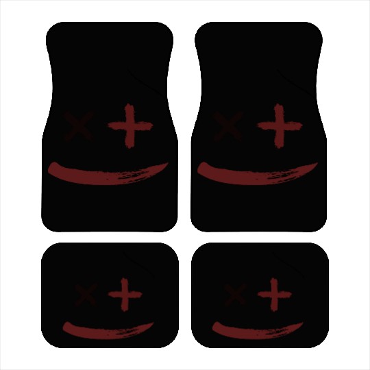 White and Black Smile Confuse Car Mats Template 2