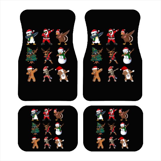 Dabbing Christmas santa skeleton dog turkey Car Mats