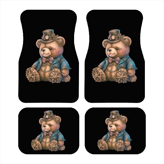 Steampunk Vintage Teddy Bear Car Mats