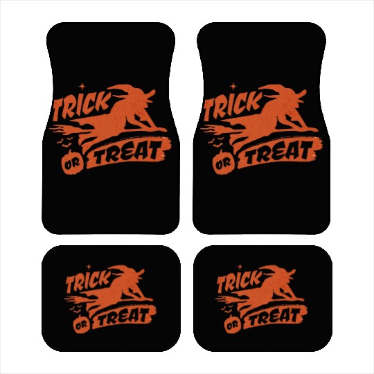 Trick or Treat Orange Witch Halloween Car Mats