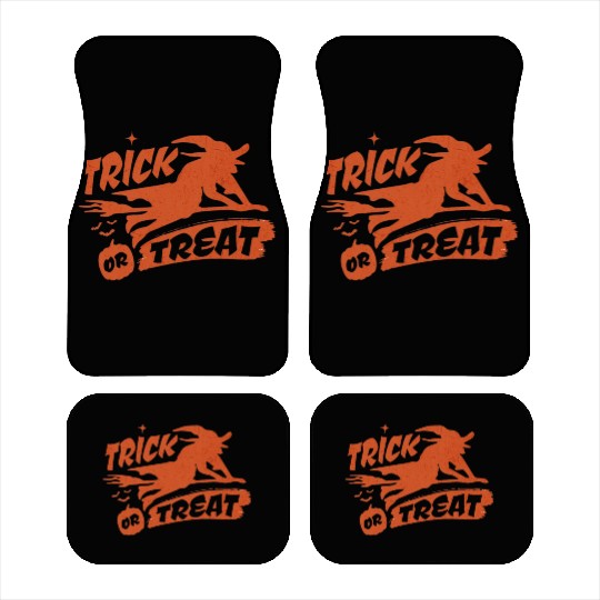 Trick or Treat Orange Witch Halloween Car Mats