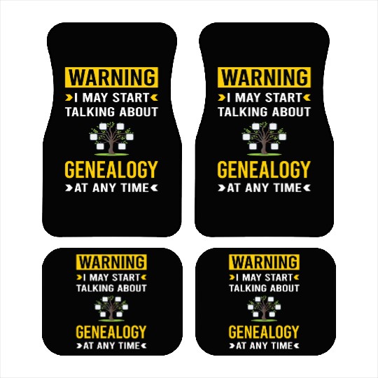 Warning Genealogy Genealogist Car Mats