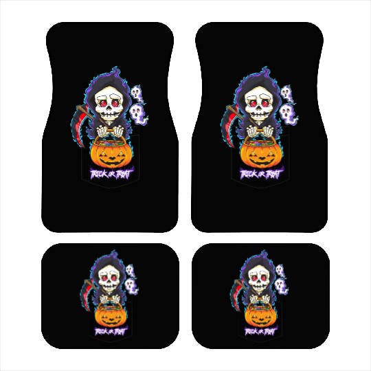 Halloween Pocket Chibi Grim Reaper Trick or Treat Car Mats