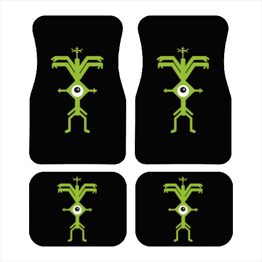 Psychedelic Man Logo green Car Mats