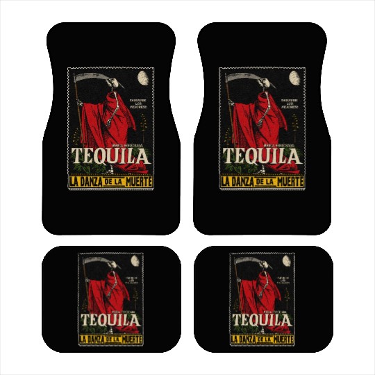 Vintage Mexican Tequila Calavera Car Mats